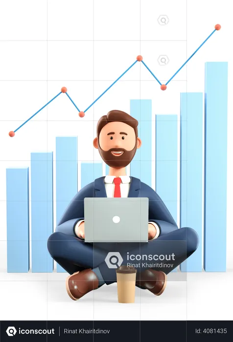 Businessman doing business analysis  3D Illustration