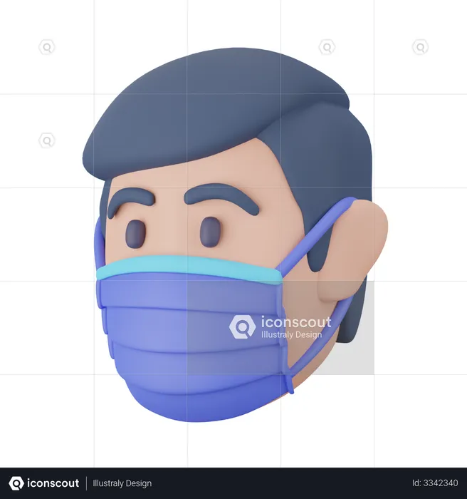 Man with Mask  3D Icon
