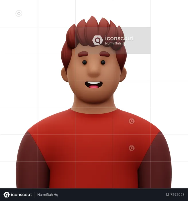 Man with Red Shirt  3D Icon