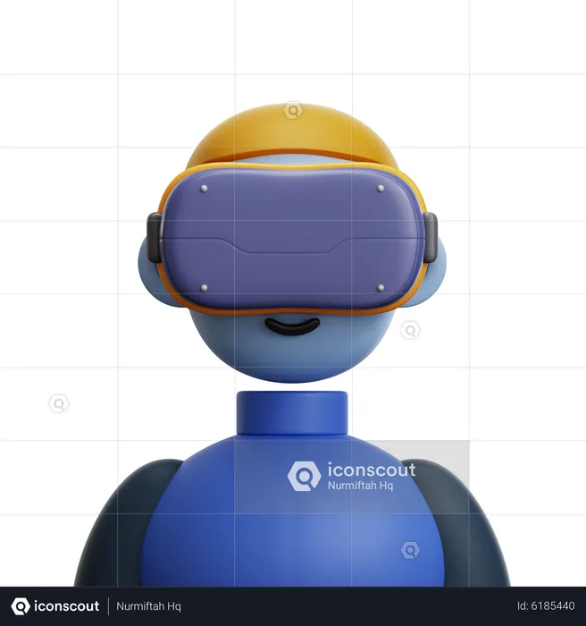 Man with VR Glasses  3D Icon