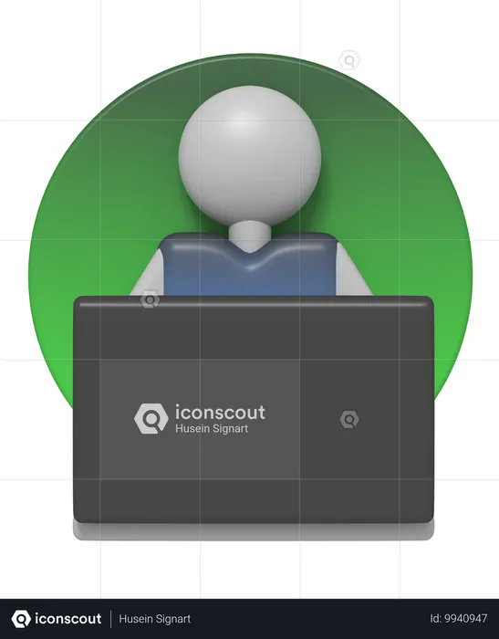Man Working  3D Icon