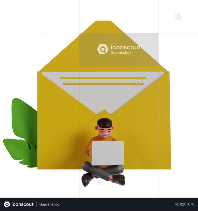 Man Working On Mail Marketing  3D Illustration