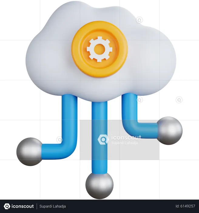 Management Cloud Connection  3D Icon
