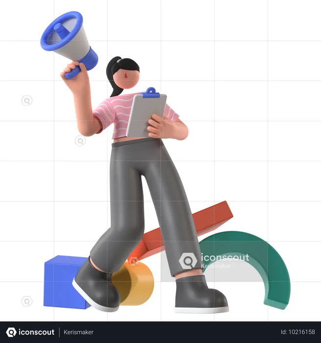 Manager doing Job announcement  3D Illustration