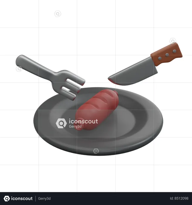 Manger des saucisses  3D Icon