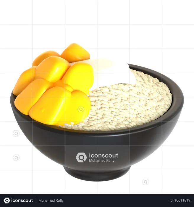 망고 찹쌀  3D Icon