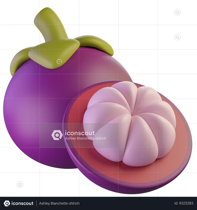 Mangostán  3D Icon