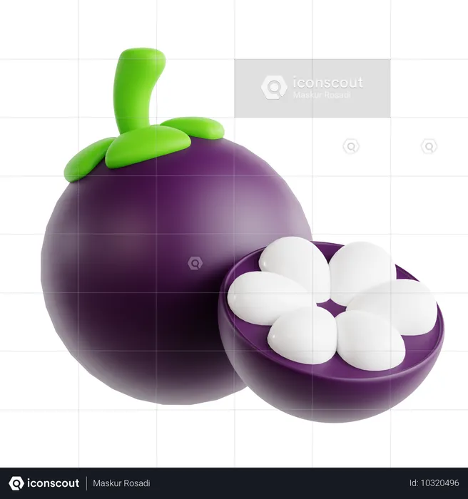 Fruta de mangostán  3D Icon