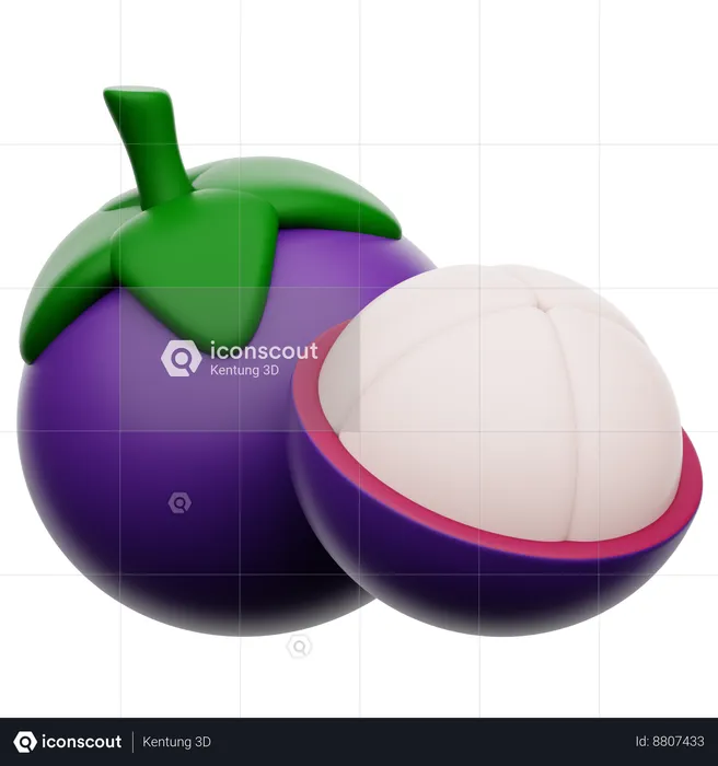 Mangostão  3D Icon