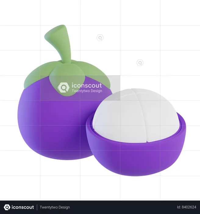 Mangosteen  3D Icon