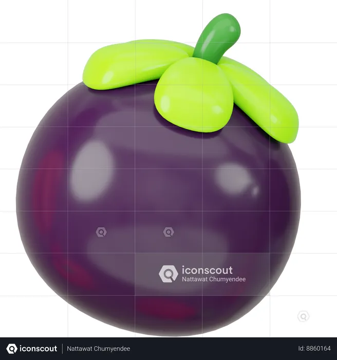 Mangosteen  3D Icon