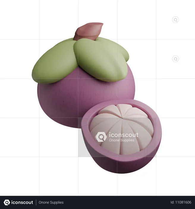 Mangosteen  3D Icon