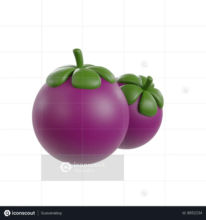 Mangosteen  3D Illustration