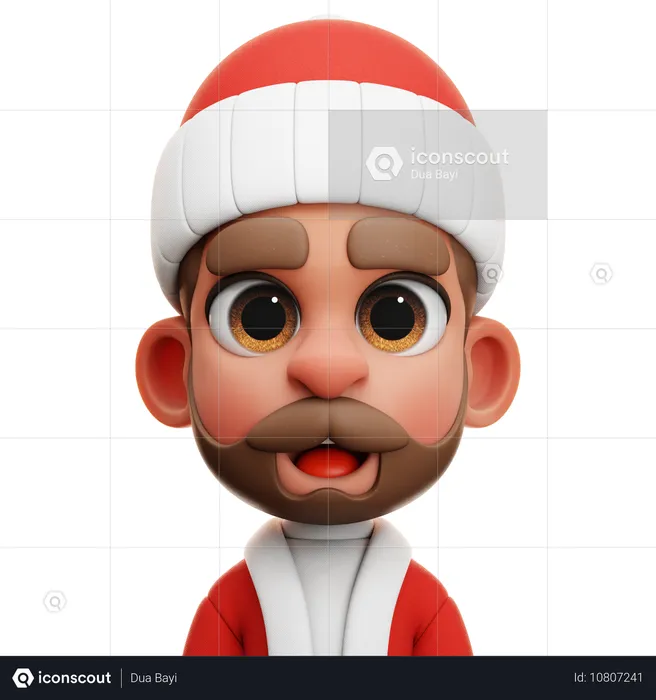 MANN MIT WEIHNACHTSMANN-ANZUG  3D Icon