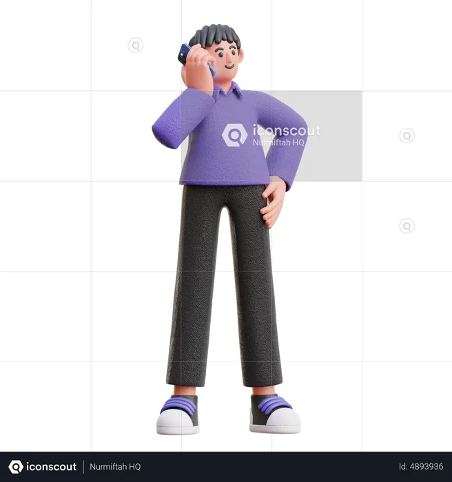 Mann spricht am Telefon  3D Icon