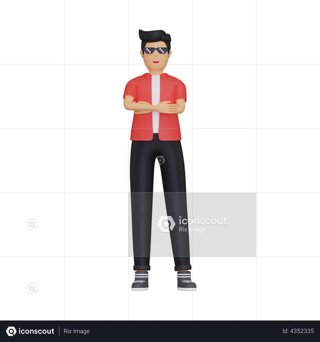 Mann steht mit gefalteten Händen  3D Icon