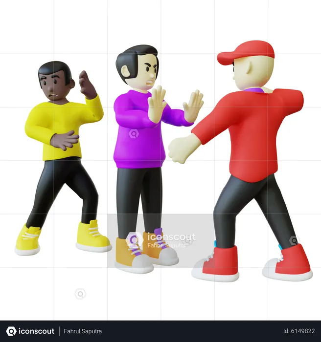 Mann stoppte Mobbing  3D Icon