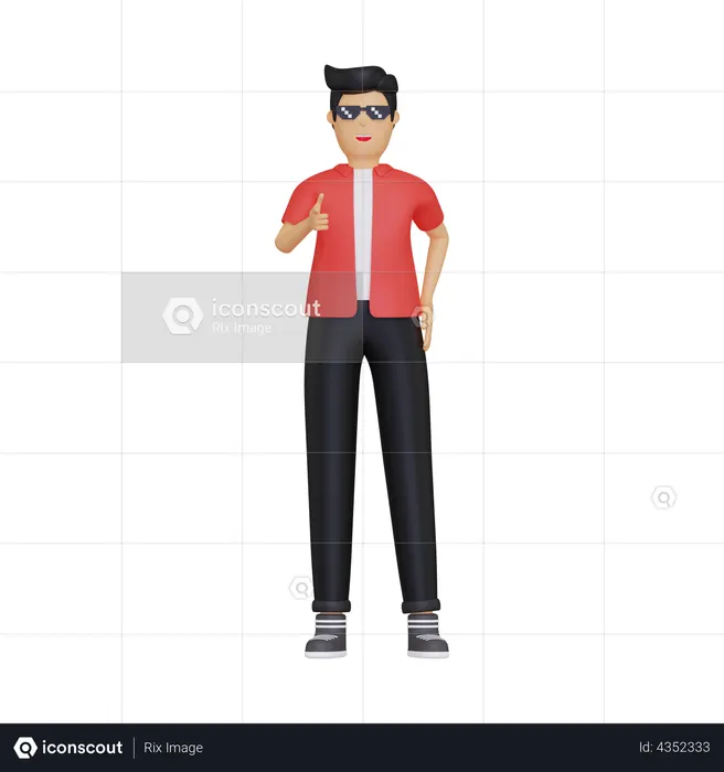 Mann zeigt nach vorne  3D Icon