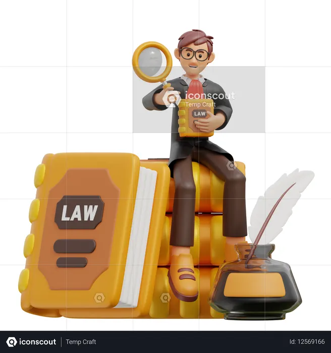Männer suchen nach einer Rechtsgrundlage  3D Icon