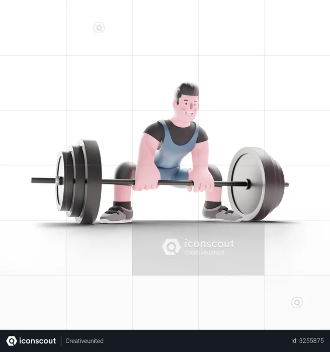 Männlicher Bodybuilder beim Training  3D Icon