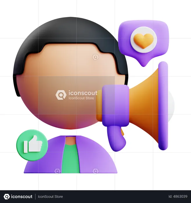 Männlicher Influencer  3D Icon