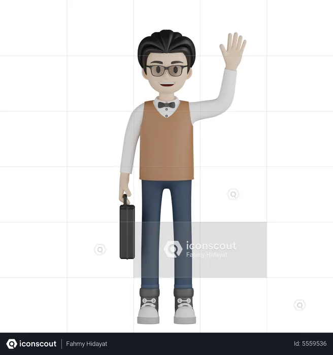 Männlicher lehrer sagt hallo  3D Icon