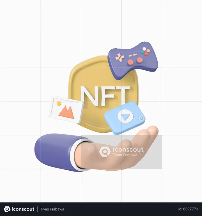 Mano con nft  3D Icon