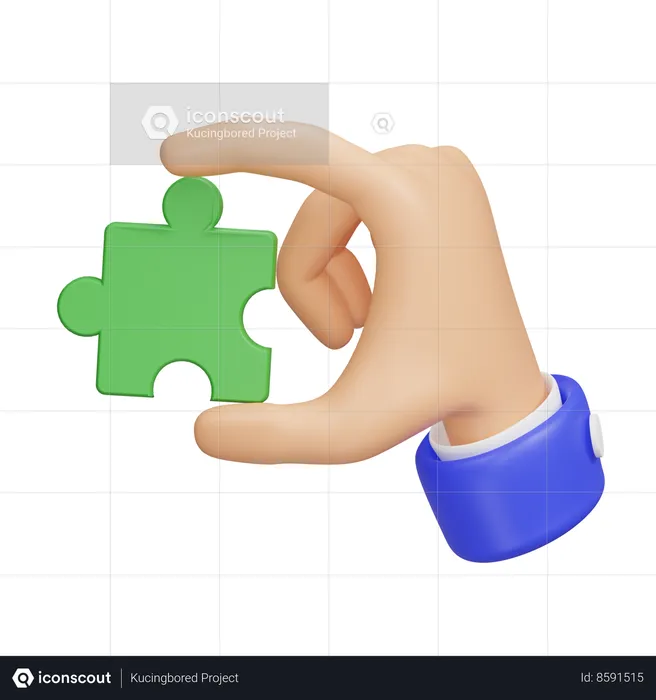 Mano con rompecabezas Emoji 3D Icon