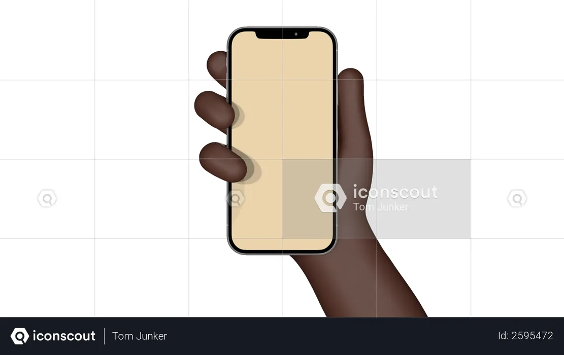 Mano de hombre sosteniendo un teléfono inteligente con pantalla en blanco  3D Illustration