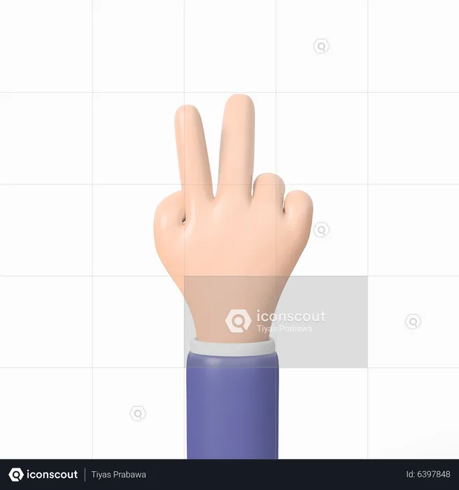 Mano de durazno  3D Icon