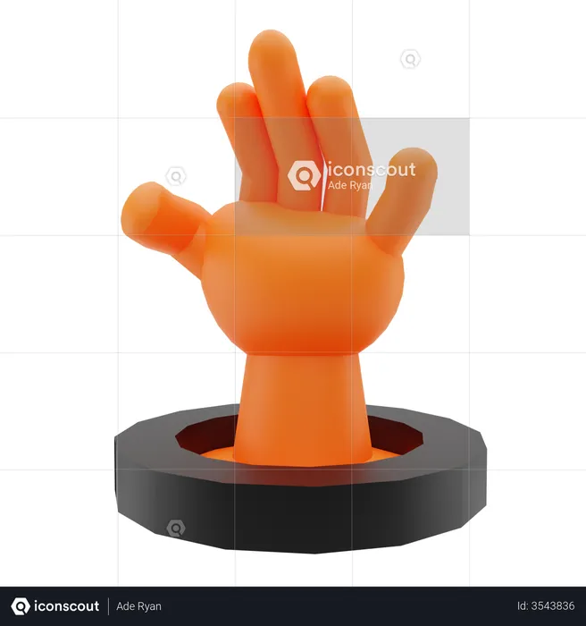 Mano aterradora  3D Illustration