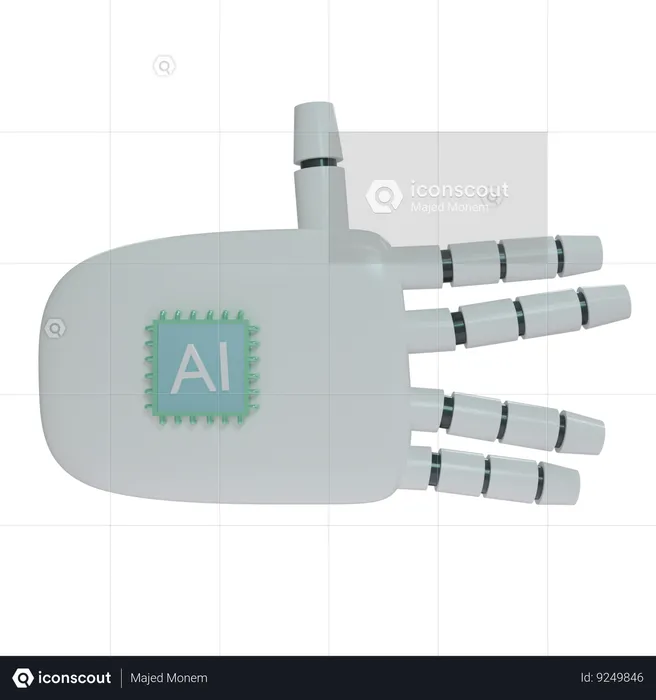 Mano Robot RaroSigno Blanco  3D Icon