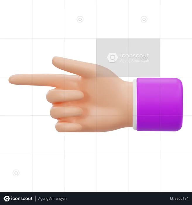 Mano apuntando hacia la izquierda  3D Icon