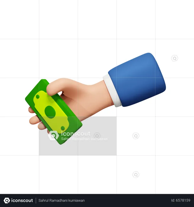 Mano sosteniendo dinero  3D Icon