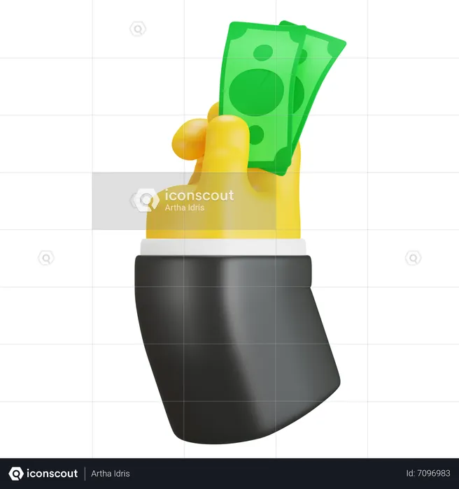 Mano sosteniendo dinero  3D Icon