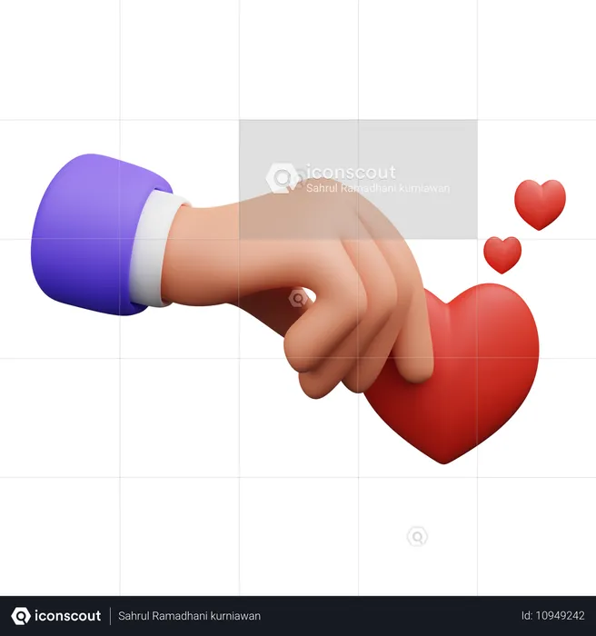 Mano sosteniendo el corazón  3D Icon