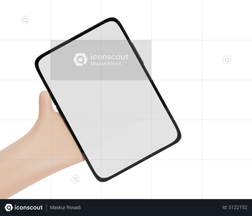 Mano sosteniendo ipad  3D Icon