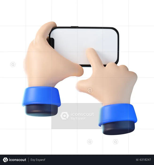 Mano sosteniendo iphone  3D Icon