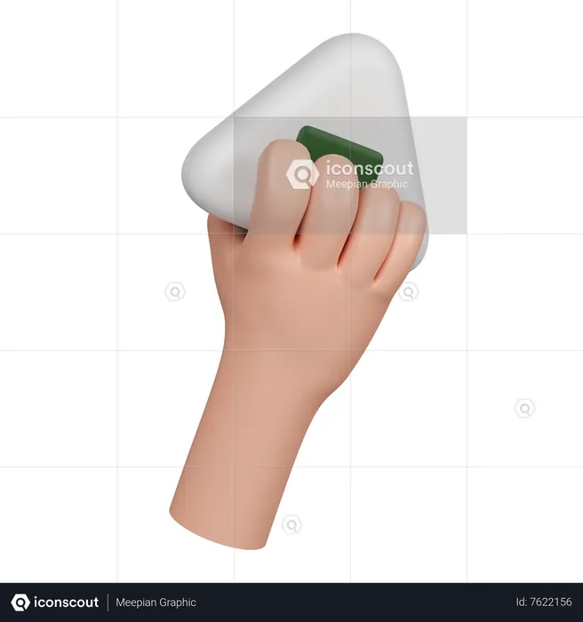 Mano sosteniendo onigiri Emoji 3D Icon