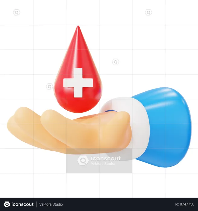 Mano sosteniendo sangre  3D Icon