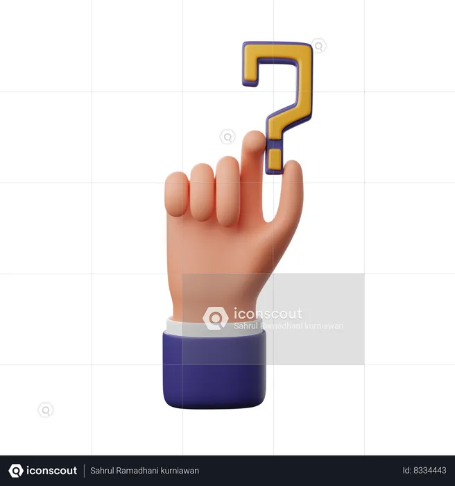 Mano sosteniendo el signo de interrogación  3D Icon