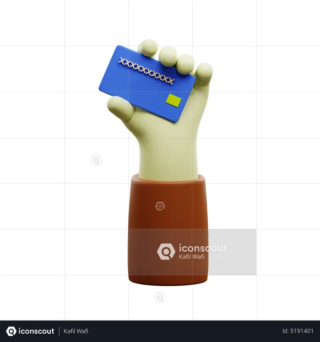 Mano sosteniendo la tarjeta de cajero automático  3D Icon