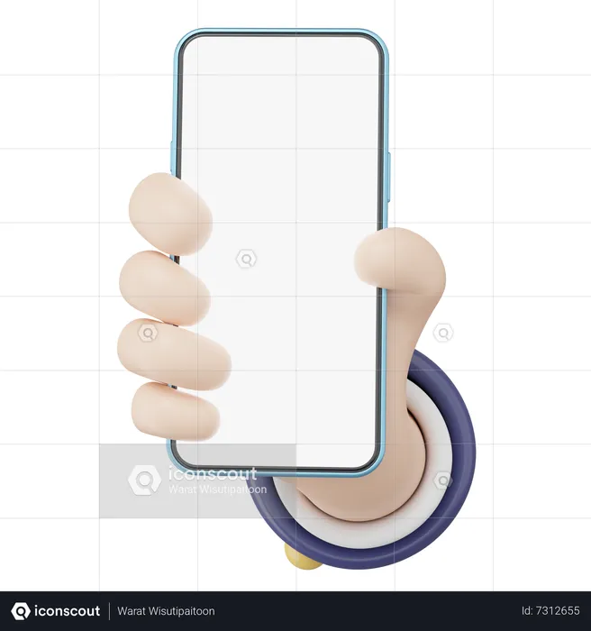 Mano sosteniendo teléfono inteligente  3D Icon