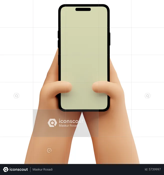 Mano sosteniendo una maqueta de teléfono inteligente  3D Icon