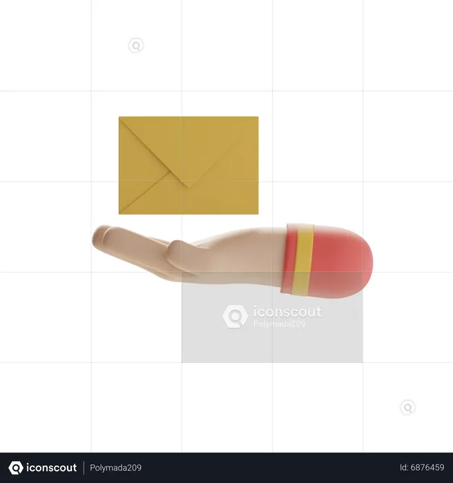 Mano y correo  3D Icon