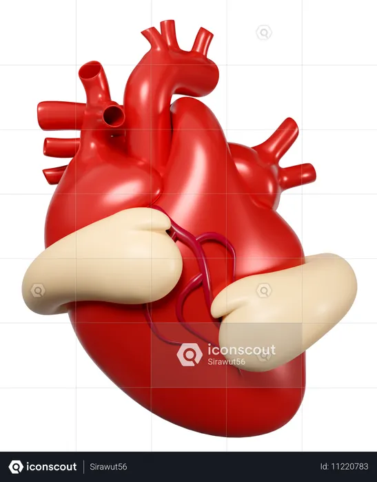 Manos abrazando el corazón  3D Icon