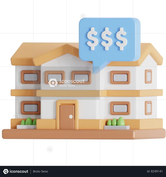 Mansion price  3D Icon