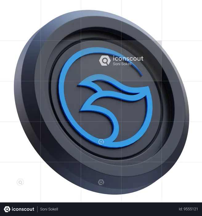 Manta Network Cryptocurrency  3D Icon