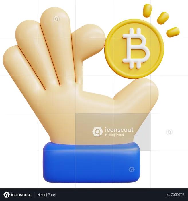 Mantener bitcoins  3D Icon