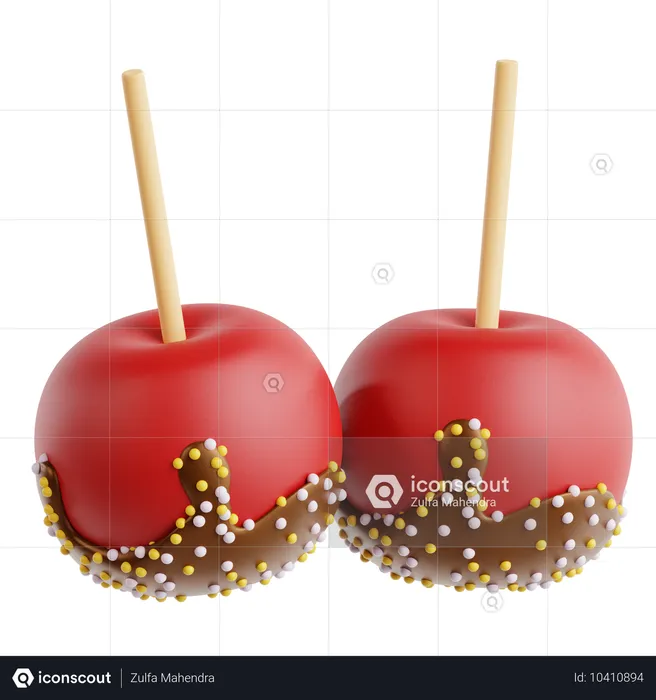 Manzana de caramelo  3D Icon